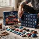 Adventní kalendář s autíčky 24 klasických amerických aut Die-cast modely Krabice s očíslovanými šuplíčky Pro sběratele i milovníky veteránů 3