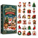 Adventskalender 2026 Byggsats 24 julfigurer av klossar Med upphängningssnören Höjd 7–9 cm Julgransprydnader 1