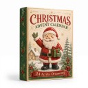 Adventskalender 24 Weihnachtsfiguren Figuren mit Weihnachtsmotiven Rot Grün und Creme Santa Rentier und Schneemann Dekoration und Geschenk 4