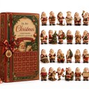 Adventskalender 24 Weihnachtsfiguren Santa Claus im Vintage-Stil Santa mit Geschenken und auf Schlitten Weihnachtsdekoration und Geschenk 1