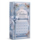 Adventskalender 24 Weihnachtsfiguren Schneemannfiguren mit Mütze und Schal Hellblaue Weihnachtsdekoration Geschenk für Kinder und Erwachsene 6