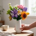 Adventskalender Byggsats Blommor 24 st Fällbara plastblommor Bukett att sätta ihop Röd och grön Julklapp för barn och vuxna 4