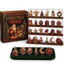 Adventskalender Diamantmalerei 24 Weihnachtsornamente mit Aufhängeschlaufen Weihnachtsbaumornamente DIY Set für Kinder und Erwachsene 1