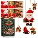 Adventskalender mit Weihnachtsfiguren 24 Stück Christbaumschmuck mit Aufhängeschlaufen Weihnachtsdekoration und Geschenk für Kinder und Erwachsene 2