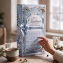 Adwentowy kalendarz 24 postaci bożonarodzeniowych Figurki bałwanków z czapką i szalikiem Jasnoniebieska Dekoracja świąteczna Prezent dla dzieci 4