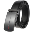 Ægte læderbælte til mænd, 3,5 cm. Klassisk læderbuksebælte med metalspænde i zinklegering. Elegant tilbehør til mænd. Formel stil. 1