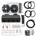 Aer condiționat universal auto 12 V Răcire și încălzire 13700 Btu/h Bobină completă din aluminiu cu 32 de treceri Negru Set cu 4 ieșiri sub tabloul 1