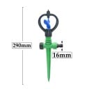 Aérateur de jardin rotatif à piquer 360° réglable 29 cm connexion 16 mm pour pelouse et parterres 2