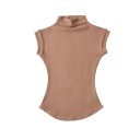 Ærmeløs dame-T-shirt med rullekrave. Elegant top med høj krave. Slim fit. Moderigtig bluse til arbejde og aften. 5