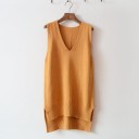 Ærmeløs strikket sweater til kvinder G394 8