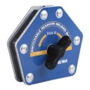 Afbartbar svejsemagnet FM4-M 6 vinkler fra 30 til 105 grader Belastning 50 kg Mål 12,3 x 10,3 x 3,9 cm Blå Til værkstedet 1