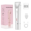 Afeitadora eléctrica para mujeres 2 en 1 IPX7 a prueba de agua recargable recortadora de vello corporal rostro axilas bikini 1