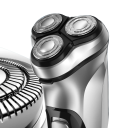 Afeitadora eléctrica rotativa para hombres con tres cabezales, afeitadora de barba recargable con cuchillas dobles, cabezal flotante, color negro 2