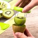 Affettatore e sbucciatore di kiwi Strumento da cucina in plastica e acciaio inossidabile per un facile e veloce taglio e sbucciatura della frutta Aiuto pratico in cucina 3