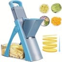 Affettatrice di verdure sicura e regolabile con 4 modalità di affettatura 41,5 × 31 × 14,5 cm tritatutto da cucina blu 1