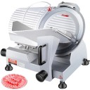 Affettatrice elettrica per carne 240 W 41 × 35 × 34 cm affettatrice da tavolo in metallo argentato per affettare carne, salumi e insaccati in cucina 1