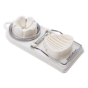 Affettaverdure multifunzionale in acciaio inossidabile e plastica 20 x 9 cm Affettatore a fette e a spicchi Utensile da cucina per uova 2