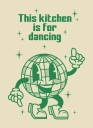 Affiche rétro murale 40 x 60 cm Boule disco This Kitchen Is For Dancing Affiche de cuisine vintage Impression sur toile sans cadre 3