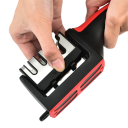 Affilatore da cucina 4 segmenti con pietra abrasiva manuale a tripla funzione in lega di alluminio Affilatore domestico Affilatura multifunzionale delle lame 3