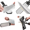 Affilatore per coltelli diamantato a doppia faccia 400/1000 grit Superficie in titanio Affilatura ceramica Coltelli da cucina Coltelli da macellaio 4