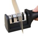 Afilador de cuchillos de cocina manual multifuncional Tipo de 3 segmentos Hoja de acero inoxidable Base antideslizante Afilado de cuchillas seguro para el hogar 4