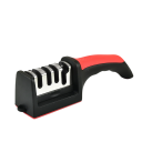Afilador de cuchillos de cocina, piedra de afilar manual de 4 segmentos con triple función, aleación de aluminio, afilador doméstico, afilador de cuchillas multifuncional. 4
