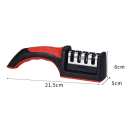 Afilador de cuchillos de cocina, piedra de afilar manual de 4 segmentos con triple función, aleación de aluminio, afilador doméstico, afilador de cuchillas multifuncional. 5