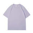 Afslappet kortærmet T-shirt Oversized snit Enkelt design Blødt bomuldsmateriale Behagelig T-shirt til hverdagsbrug 11