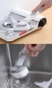 Afwasborstel 2-in-1 24 x 6 cm Zeepdispenser Vervangbare spons 10 x 6 cm PET haren Keuken schoonmaakborstel 6