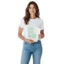 Agenda cu pătrățele 192 x 95 mm în verde și alb cu inimioare și flori albe pe copertă pentru notarea observațiilor și organizarea timpului 4