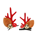 Agrafe de păr de Crăciun cu coarne de ren și urechi, burete roșu și clopoțel auriu Accesoriu original pentru coafura de Crăciun 1