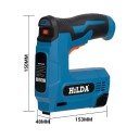 Agrafeuse et cloueuse sans fil HILDA 2 en 1 avec chargement USB 2000 agrafes pistolet électrique bleu pour meubles et cadres en bois 3