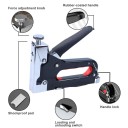 Agrafeuse manuelle 3 en 1 légère 600 agrafes 15,8 × 11,7 × 11 cm mécanique noir orange outil pour le bois bricolage 3