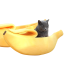 Ágy macskák és kistestű kutyák számára banán alakú 40 x 15 x 12 cm 2