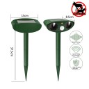 Ahuyentador solar de animales 37,5 x 15 cm Ahuyentador ultrasónico para perros y gatos IPX4 Detección 110° Alcance 8 m CE ROHS 2