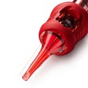 Aiguilles de tatouage cartridge E1205M1C Curved Magnum 5 pointes 0,35 mm 20 pièces Jetables stériles Avec membrane 8 poignées en silicone Rouges 2