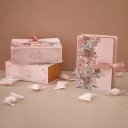 Ajándékdoboz könyv alakú virágmintával 13 × 9 × 4,5 cm papírdoboz ékszerekhez, cukorkákhoz vagy apró ajándékokhoz 6