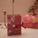 Ajándékdoboz könyv alakú virágmintával 13 × 9 × 4,5 cm papírdoboz ékszerekhez, cukorkákhoz vagy apró ajándékokhoz 11