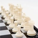 Ajedrez magnético negro de 20 x 20 cm, tablero de ajedrez plegable de plástico, portátil, juego de ajedrez de viaje, juego de mesa compacto para niños 3