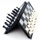 Ajedrez magnético negro de 20 x 20 cm, tablero de ajedrez plegable de plástico, portátil, juego de ajedrez de viaje, juego de mesa compacto para niños 6