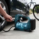 Akku-Kompressor für Reifen 890 kPa Durchfluss 22 l/min Schlauch 60 cm Digitale Anzeige und LED Blau Für Makita 18 V Batterien Im Auto 6