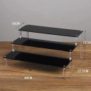 Akril állvány 3 szinten 40 × 27,5 × 15 × 10 cm fekete szervező figurákhoz parfümökhez ékszerekhez polc a gyűjtői tárgyak kiállításához 2
