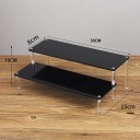 Akrilyhylly 2 tasoa 30 × 15 × 10 × 8 cm musta järjestäjä figuureille hajuvesille koruille näyttelyhylly keräilyesineille 2