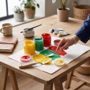 Akrylové barvy sada 12 ks Lahvičky 50 ml Netoxické složení na vodní bázi Pro plátno dřevo sklo porcelán i stěny a kreativní DIY tvoření 6