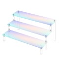 Akrylový stojan 3 úrovně 40 × 8 × 15 × 20 cm růžový organizér na figurky parfémy šperky vícepatrová police pro vystavení sběratelských předmětů 1