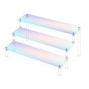 Akryyliteline 3 tasoa 20 × 8 × 15 × 20 cm vaaleanpunainen järjestäjä figuureille hajuvesille koruille monitasoinen hylly keräilyesineiden esittelyyn 1