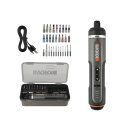 Aku elektrický šroubovák 4V 19 cm sada 30 bitů USB-C 7 stupňů momentu LED osvětlení s kufříkem pro montáž a opravy 1