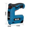 Aku hřebíkovačka a sešívačka HILDA 2v1 USB dobíjení 2000 ks spon modrá elektrická pistole pro nábytek a dřevěné rámy 3