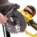 Aku kotoučová pila bezkartáčová 6 palců 150 mm hloubka řezu 55 mm nastavení úhlu 0~45° 3 rychlosti 7200 ot/min žlutá na dřevo i PVC 7