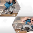 Aku kotoučová pila ruční Bezuhlíkový motor 125 mm 5 palců Multifunkční řezačka pro řezání dřeva 24 zubů 18 V Modrá bez baterie 8